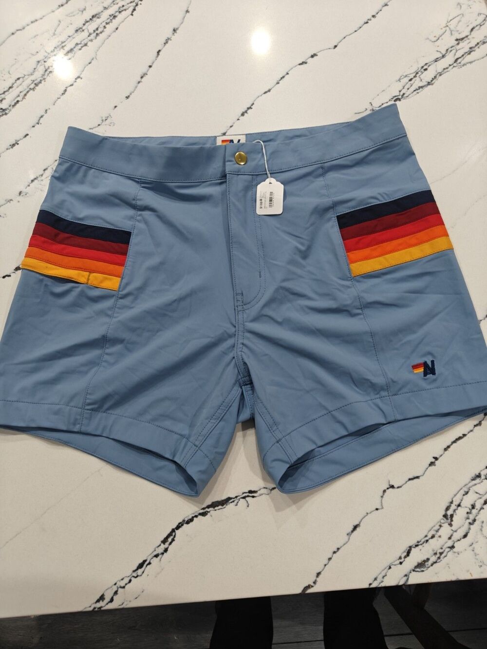 Aviator Nation  Men's Horizontal 5 Stripe Flex Shorts - Size 32 - NEW With Tags.